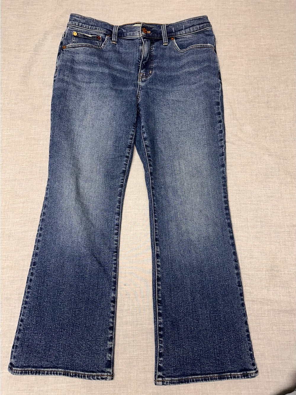 Madewell Mid-Rise Kick Out Crop Jeans Blue Wash - Size 30